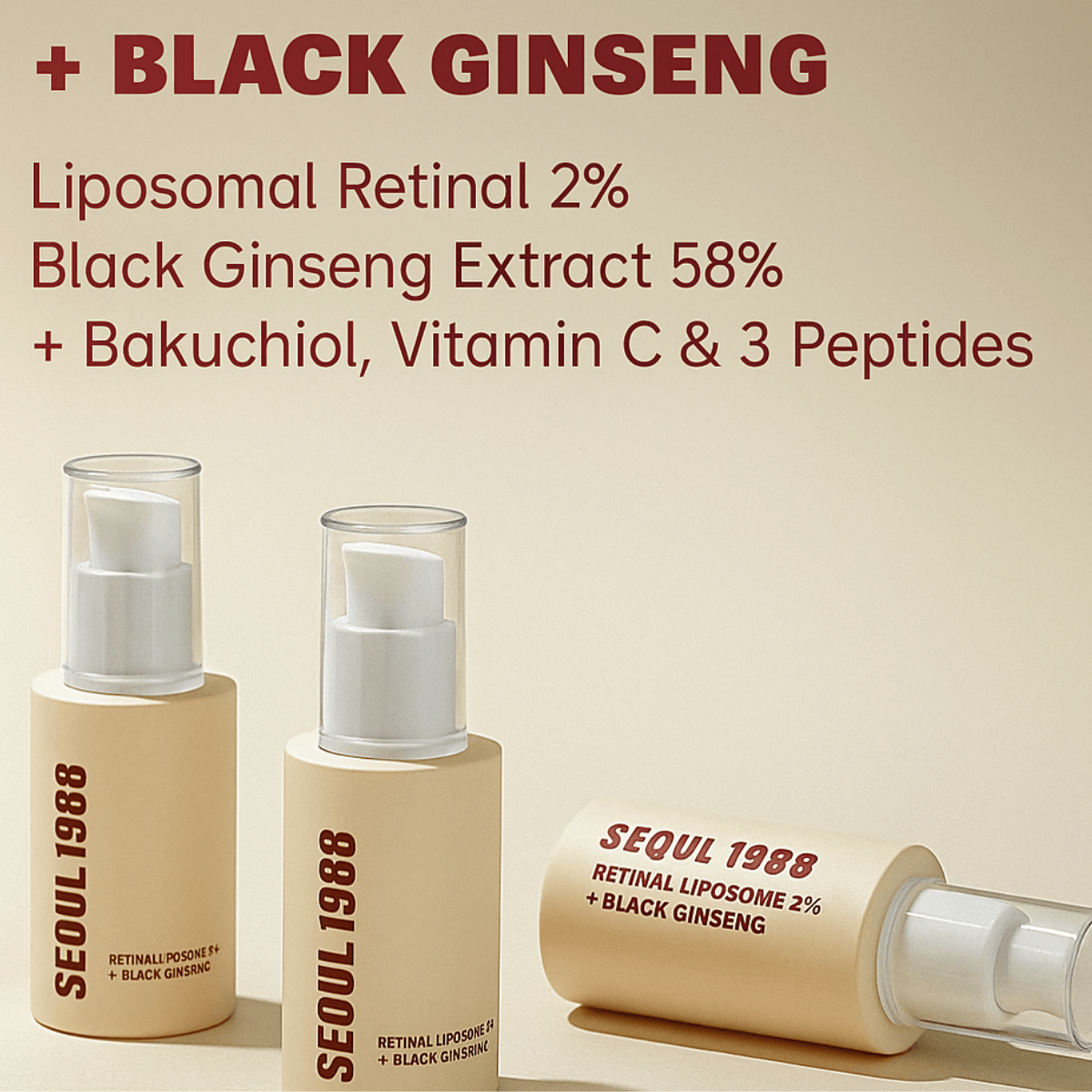 💥Buy one, get one free💥 Authentic Retinol Serum Black Ginseng + Niacinamide + Vitamin C Anti-Aging Ampoule for Firm