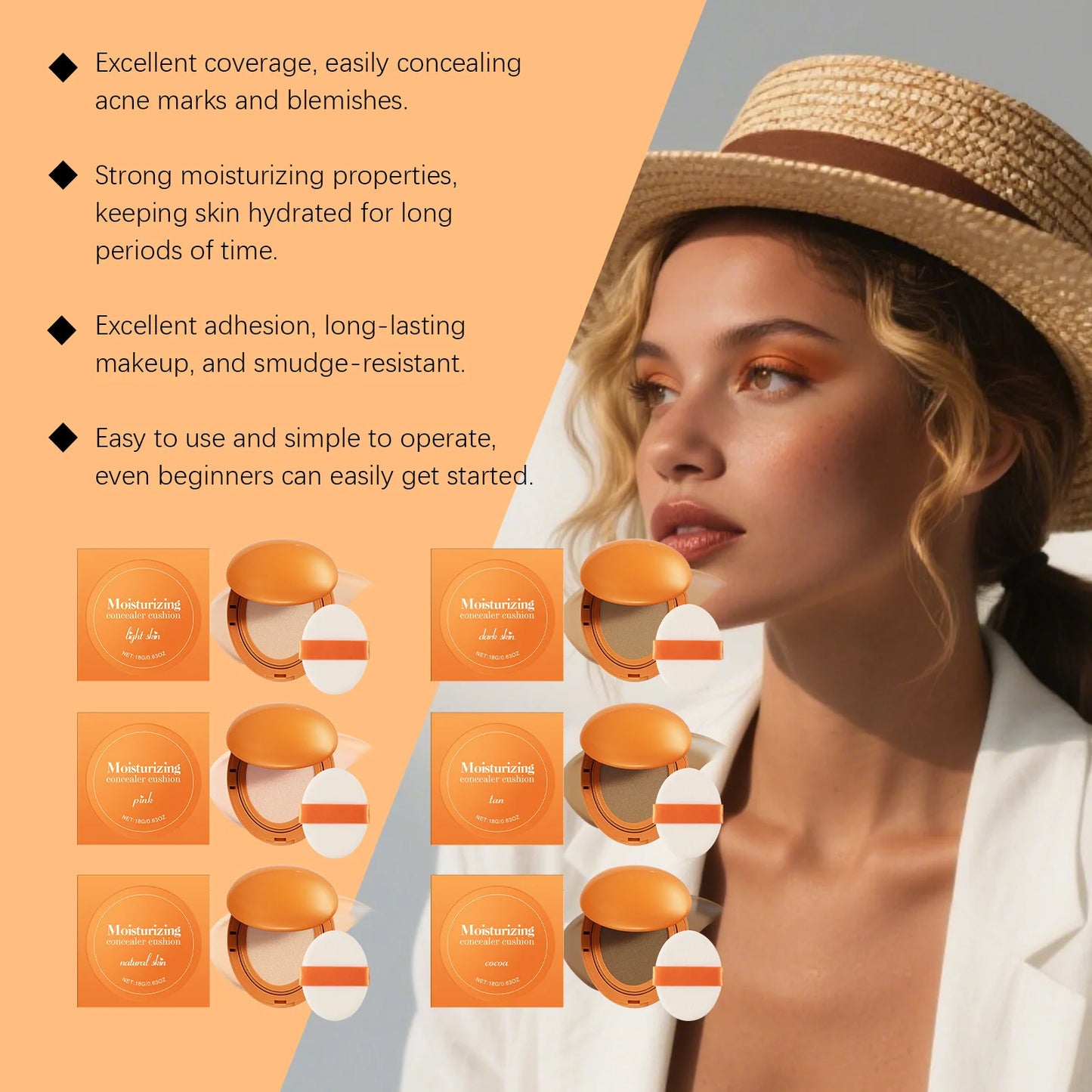 UltraGlow Air Cushion Foundation Moisturizing, Lightweight & Skin Perfecting Finish