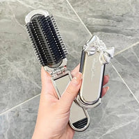 Mini Foldable Hair Comb & Mirror Your Portable Styling Tool Anytime, Anywhere
