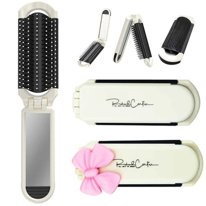 Mini Foldable Hair Comb & Mirror Your Portable Styling Tool Anytime, Anywhere