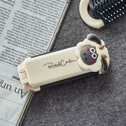 Mini Foldable Hair Comb & Mirror Your Portable Styling Tool Anytime, Anywhere