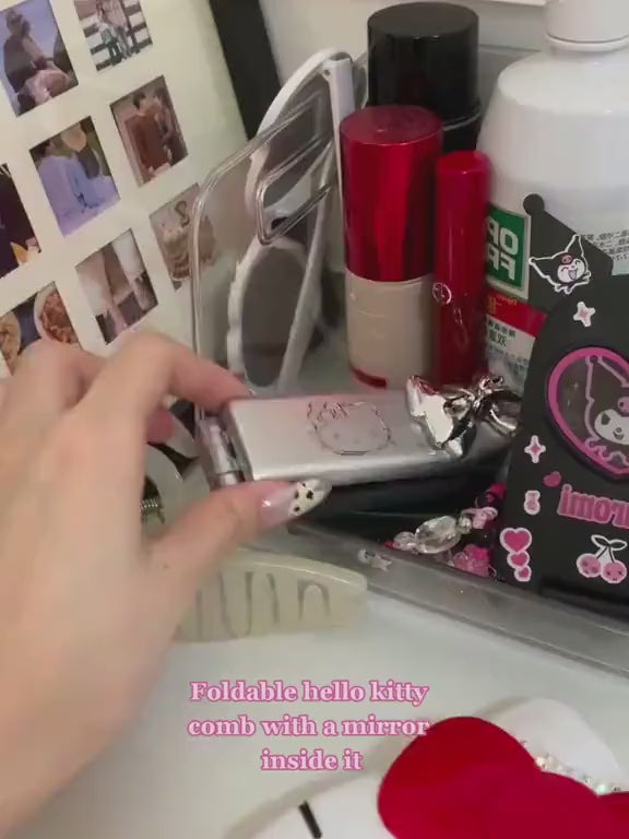 Mini Foldable Hair Comb & Mirror Your Portable Styling Tool Anytime, Anywhere video